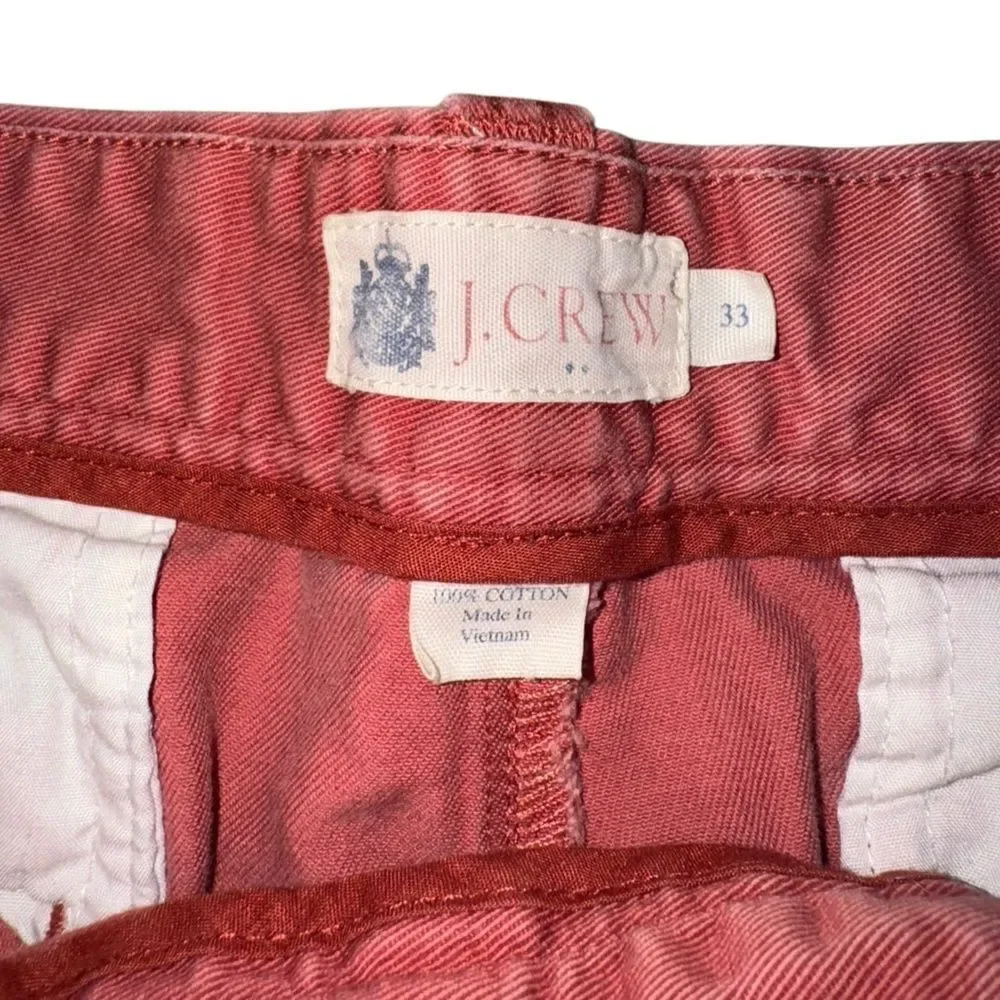 J. Crew Men's 100% Cotton Salmon Shorts - Size 33